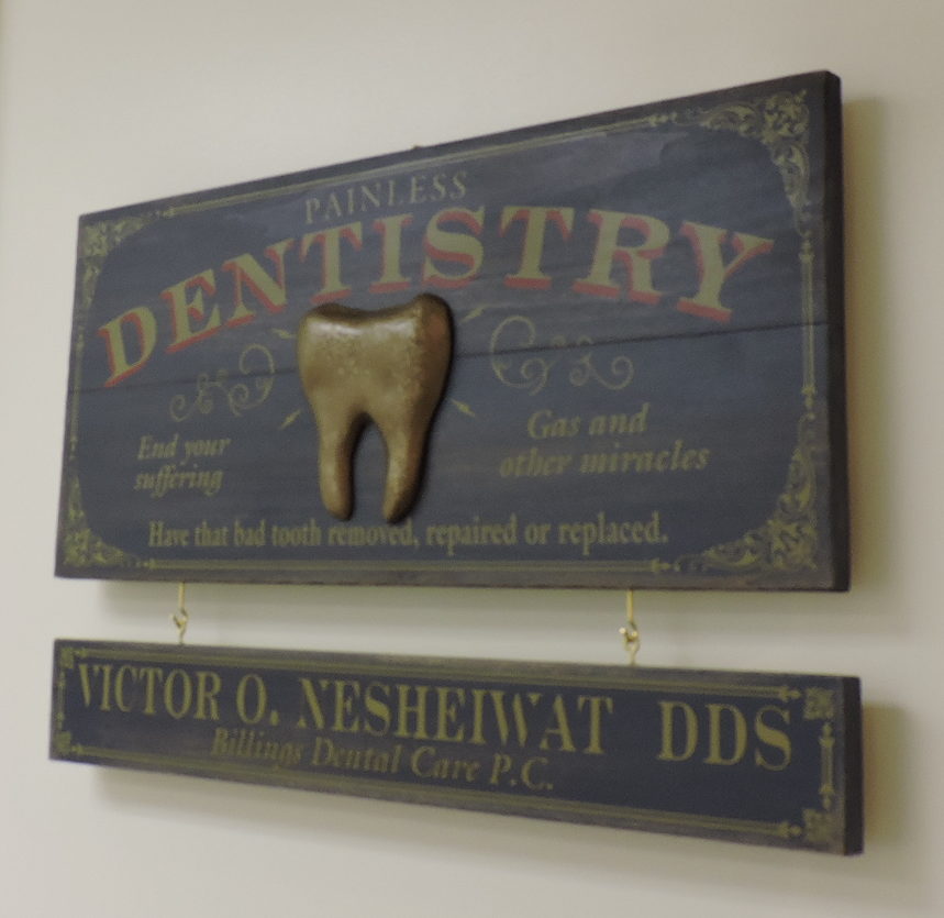 Painless dentistry plaque for Victor Nesheiwat
